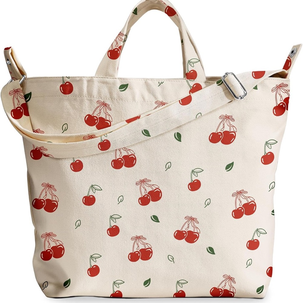 Cherry Print large Tote Bag